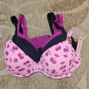 Juicy Couture Cherry Delight Bra Pack in Pink and Black - 3 Bras 38DD